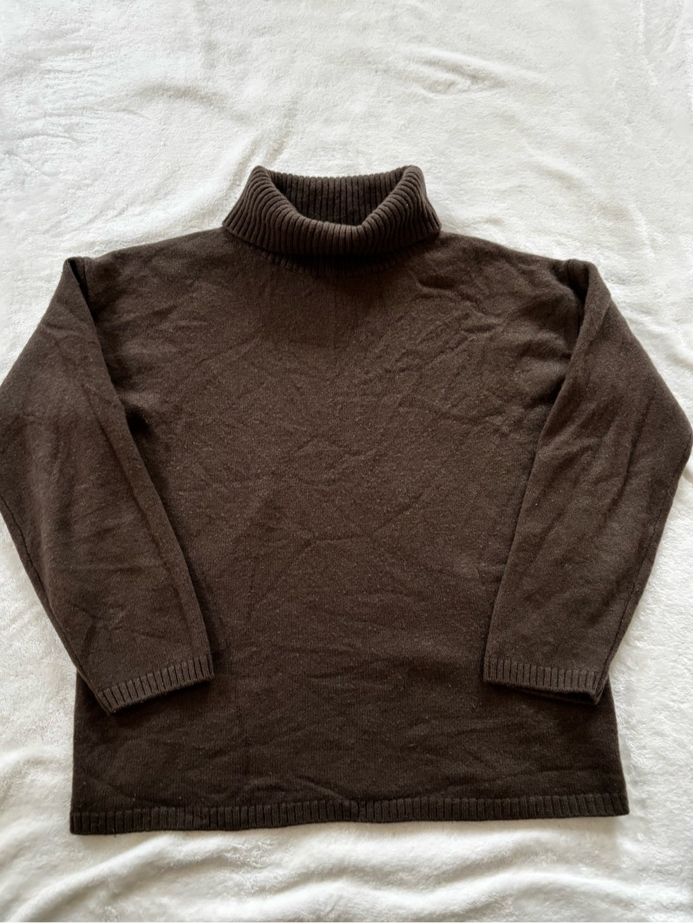 Massimo Dutti brown turtleneck wool and cashmere sweater